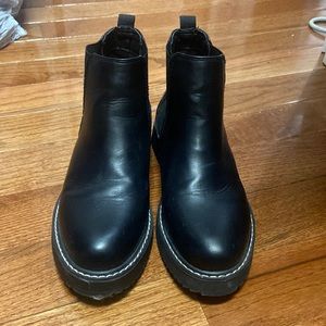 Worn once. Madden girl black boots. 9.5 womens